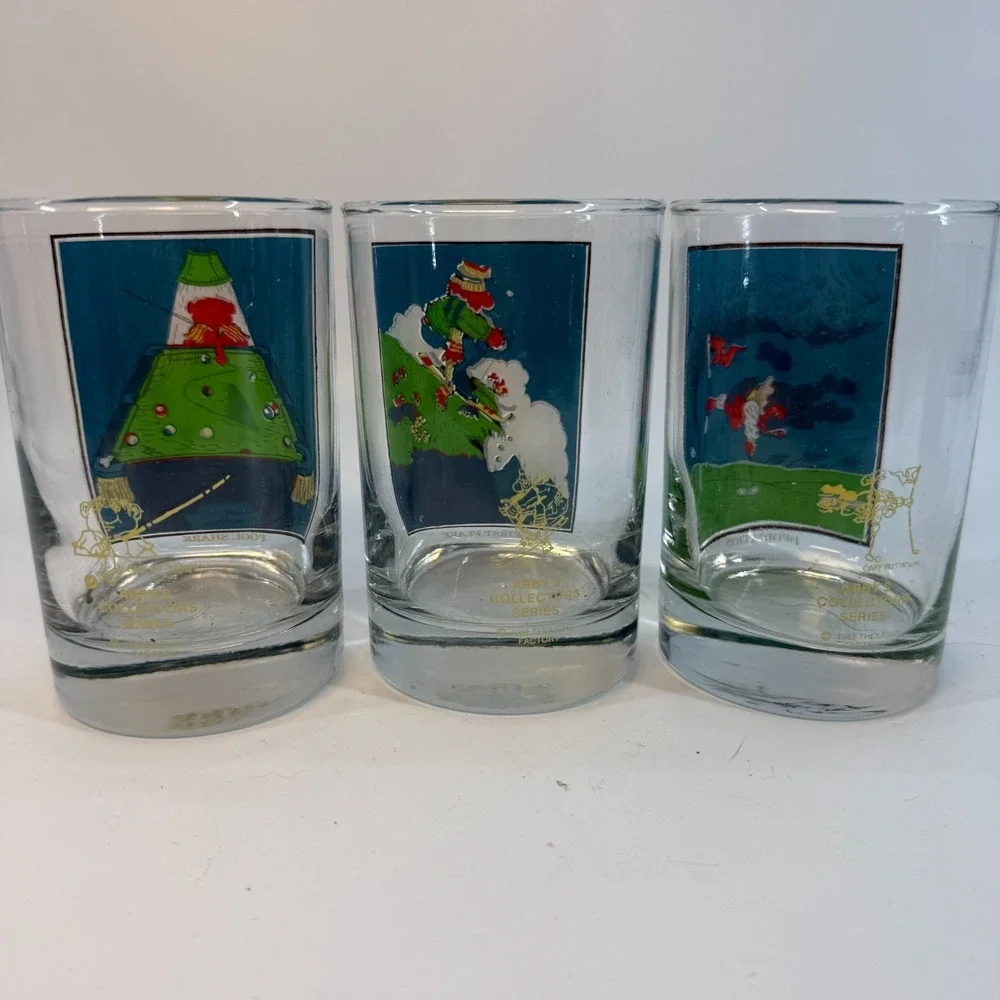 Set‎ of 3 Vintage 1982 Arby's Collector Series Gary Patterson Drinking Glasses
